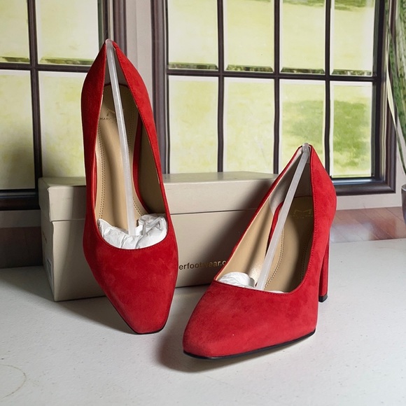 Qupid Red Suede Heels - Picture 7 of 7